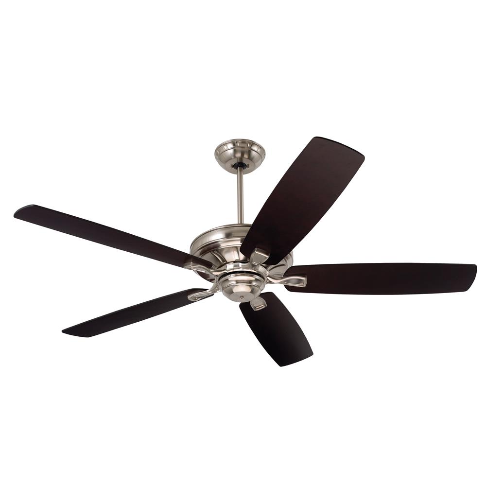 Emerson CF784BS Carrera Transitional  Ceiling fan in Brushed Steel with Dark Mahogany/Walnut blade finish